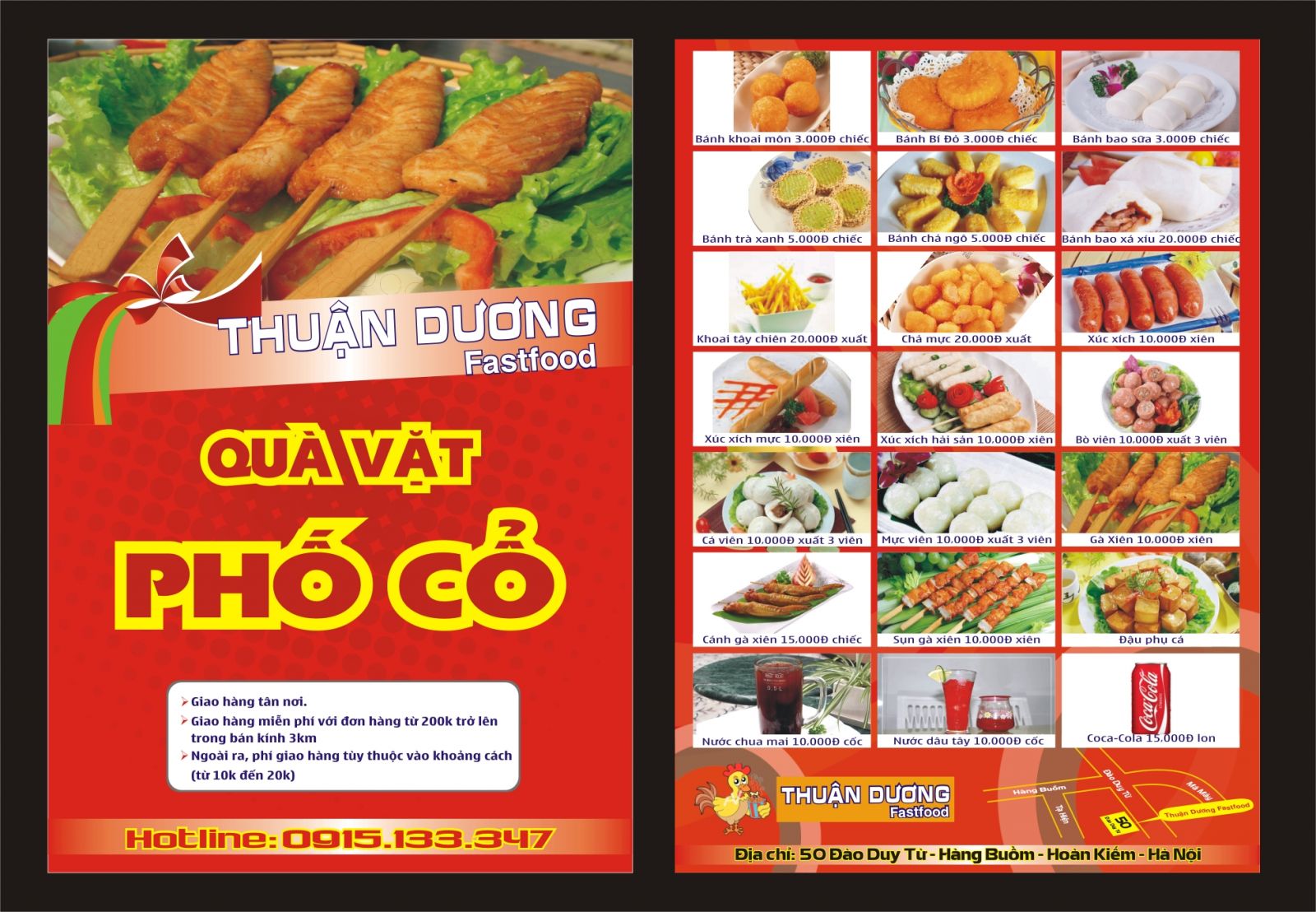 In Tờ rơi ẩm thực