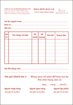 IN HÓA ĐƠN , BIÊN LAI, PHIẾU BH